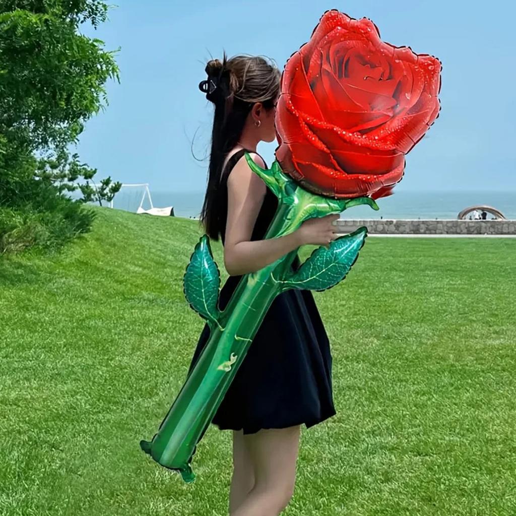 Extra Large smooth Rose Balloons Set Of 10 For Wedding Party Decorations Photo Props