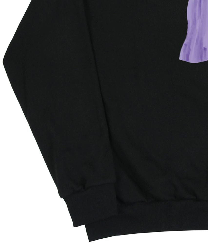GRAVER [Unisex] Ghost Center Sweatshirt_Black/Purple Logo