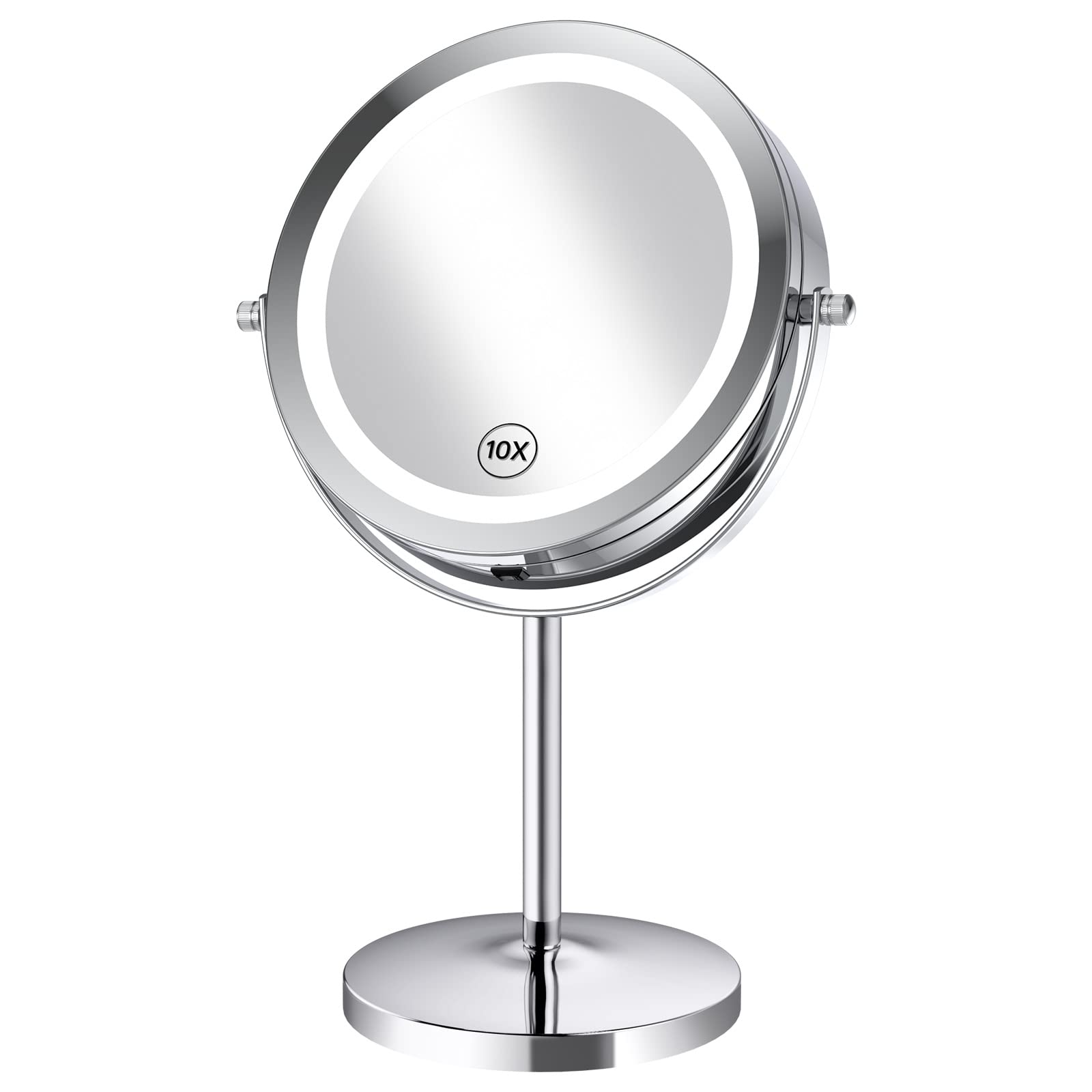

Gospire LED Magnifying Makeup Mirror with 10x LED Stepless Brightness Tabletop Makeup Stable Great Gift for Respect for the Aged Friendly to People белый