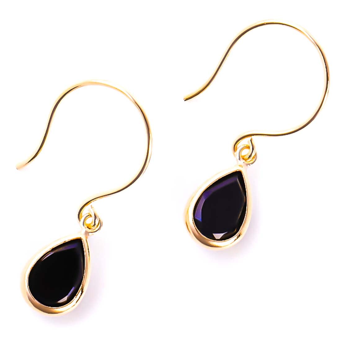 

PLUSTER Onyx Hook Earrings for 10k Pouch Birthday Day Women, K10, Gold, Teardrop, Birthstone, [Special Set], Popular, Gift, Mother s оникс