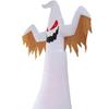 Halloween LED Inflatable White Ghost 2.4m Scary Decor with Color Lights and Flashing Flame