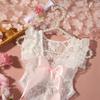 Infant Lace Backless Bodysuit Sleeveless Romper with Bowknot Flower Headband Photo Props for Photoshoots And Parties