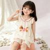 Girls' Pajamas Summer Short-sleeved Shorts Cartoon Junior High School Students Thin Sweet Can Be Worn Outside Children's Loungewear Suit