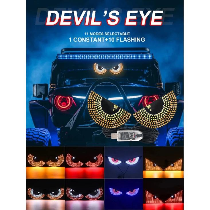 2Pcs Devil Eyes LED Car Headlight With Mini Projector Lens Turn Signal Lamp Bright Light