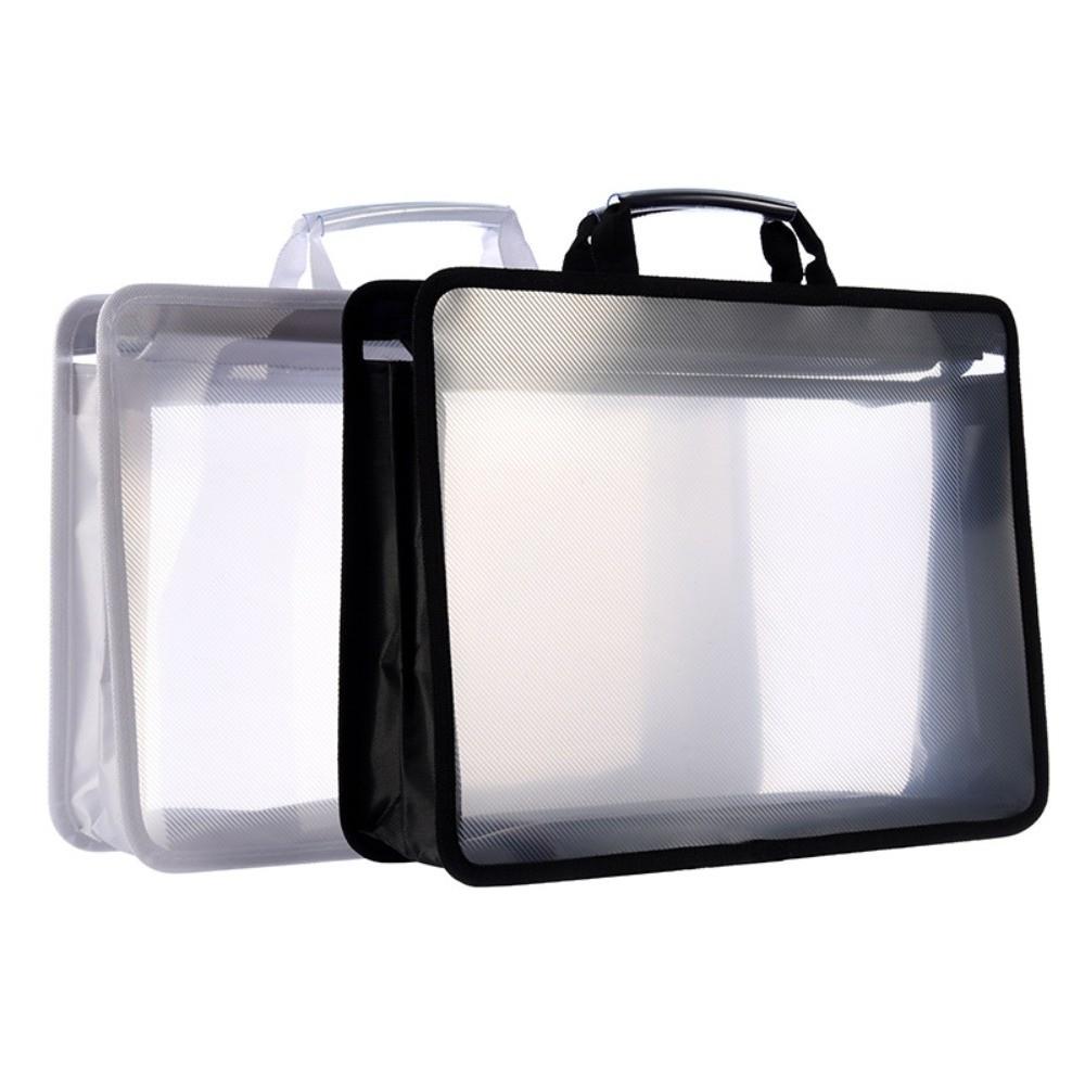 Large Capacity Transparent A4 Handbag Waterproof File Storage Bag Students Portable Bag  Office
