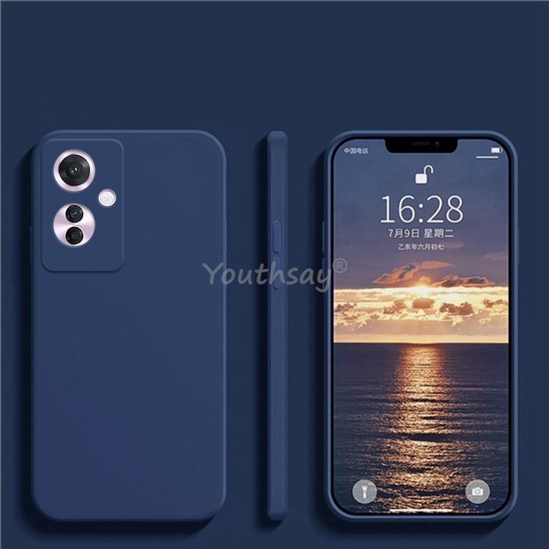 Para OPPO Reno 11 F Funda Reno 11F Cubierta Silicona Líquida Lisa Suave TPU Anti-caída Capa Protectora de Teléfono Cubierta Reno11 F Funda