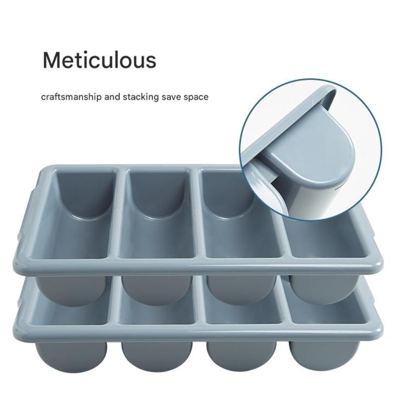 Plastic Silverware Holder with 4 Sections for Home Organization Four Compartments Kitchen Tool Organiser