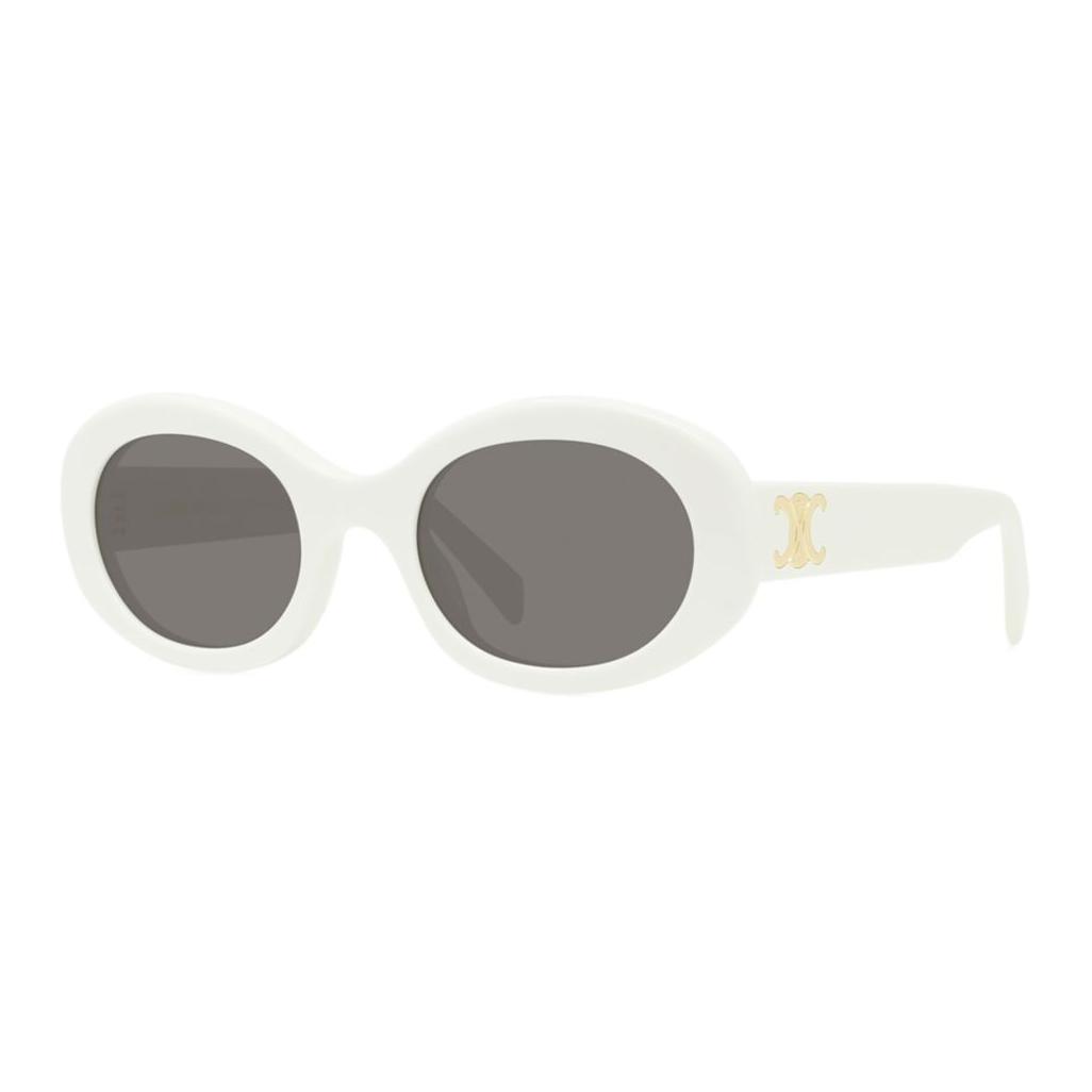 

Celine Logo Oval Sunglasses Women sunglasses White CL40194UW52. Eyeglass Case Shopping Bag