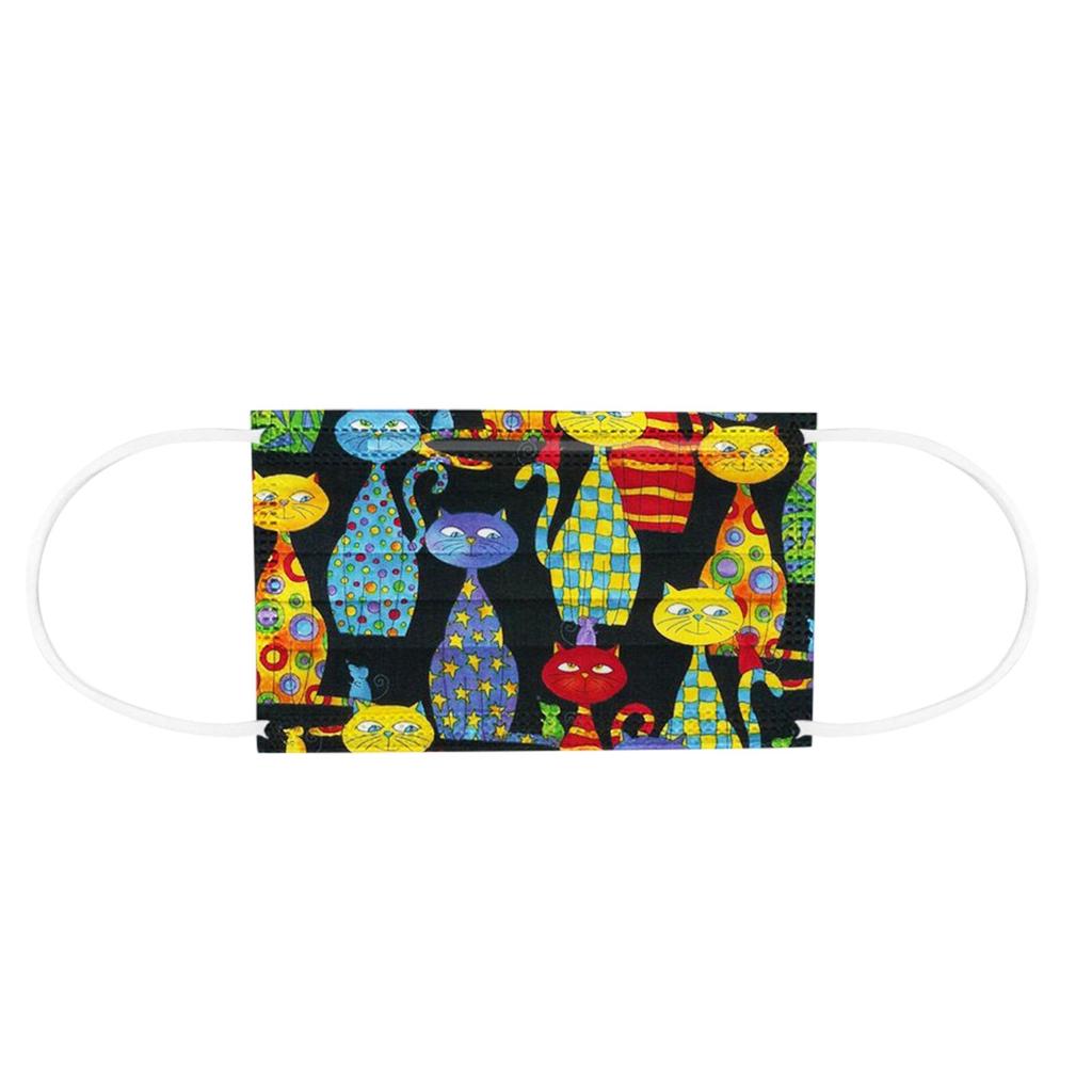 10KS Dospělá rouška Jednorázová obličejová rouška Průmyslová 3vrstvá s ušními smyčkami