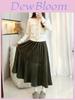 Midi Skirt For Women With High Waist And Pleats For Casual Fall Wear