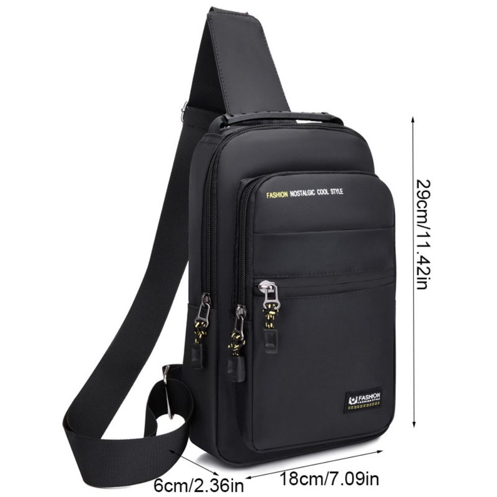 Multifunctional Crossbody Bag Large Capacity Sports Shoulder Bag Fashion Men's Chest Bag Male