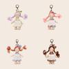 Ciondolo Peluche Ragazza Stile Cottage con Fiocchi a Quadretti e Decorazioni Vestito per Decorazione Borsa e Regalo