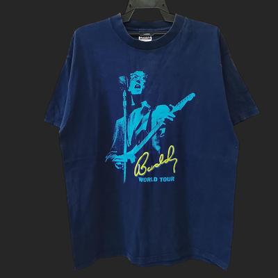 Vintage 90's Buddy Tour Blue Singer Blue XLarge T Shirt Buddy Music Concert Rock Tees Size XL
