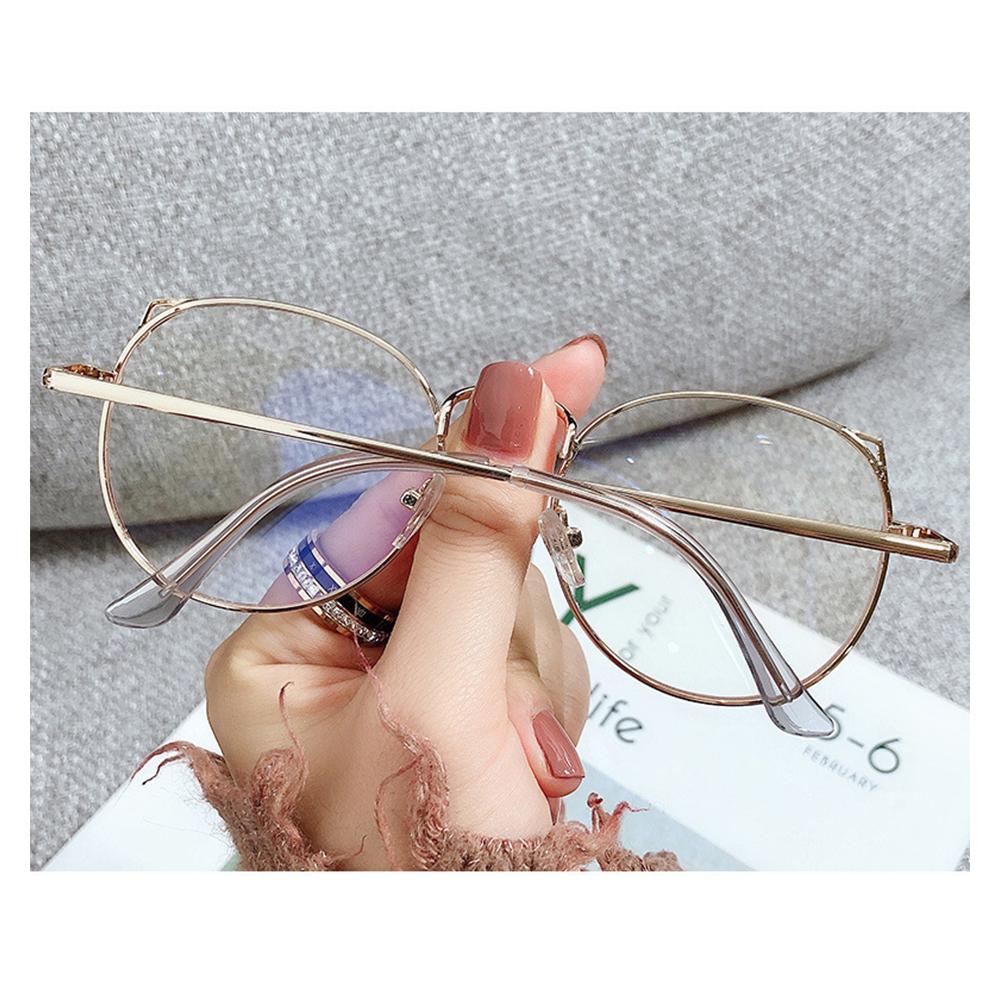 Cute Anti Blue Light Glasses Metal Glasses Frame Flat Glasses Fashion Comfortable Transparent Glasses For Women