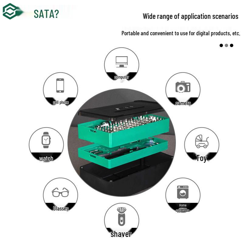 SATA Multi-Function Ratchet Screwdriver Set for Phone Repair - Phillips, Hex, Special Shapes