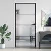 Thin Interior Door 93x201.5 Cm Tempered Glass Aluminum