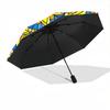 1pc Stained Glass Mandala Automatic Folding Umbrella - Design, Durable Iron Frame for Travel, Outdoor, Beach Fashion Accessory a0920062
