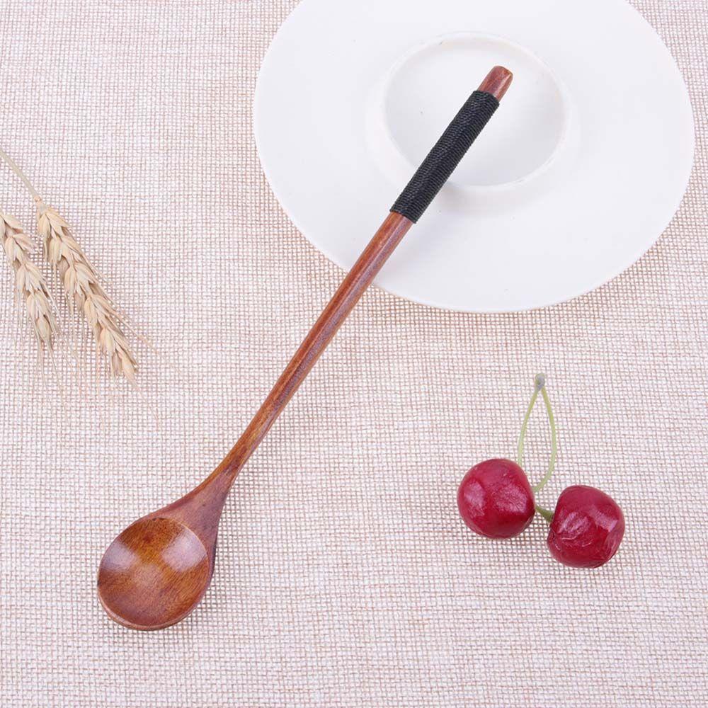 Dessert Durable Teaspoon Tableware Long Handle Kitchen Wooden Spoon Coffee Spoon Spoons Soup Spoon