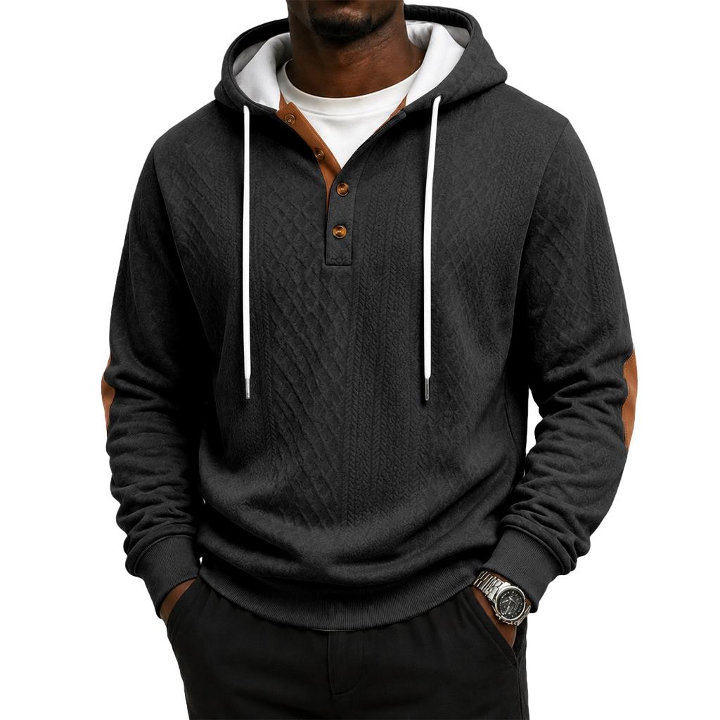 Men's Athletic Casual Pullover Hoodie, Color Pattern, Thick for Winter