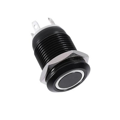 Car 12mm LED Light Momentary Push Button Switch Toggle Black Case 2A
