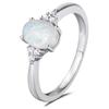 Women's Ring Oval White Fire Opal Ring