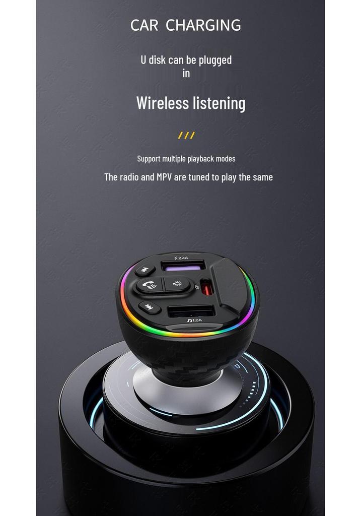 Car Bluetooth Charger & FM Transmitter with MP3, Lossless Calls, and Fast Charging