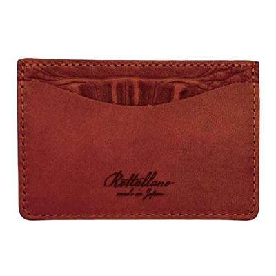 Italian Leather Pass Case Commuter Pass Card Case Genuine Leather Made In Japan Thin REDBROWN [Rottano] Men's Women's