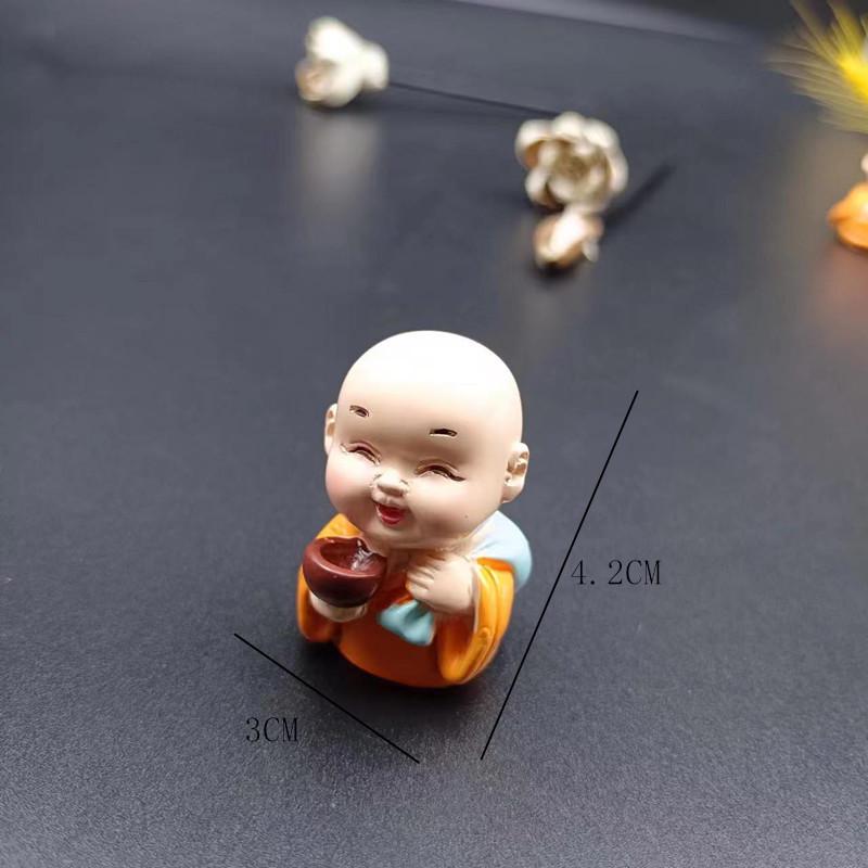 Ornement de Moine Zen: Décoration de bureau Kung Fu des Quatre Non, Pot de fleurs pour voiture, bureau ou entrée