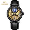 KINYUED Tourbillon Movement Men Watches Mechanical Automatic Wrist Watch Glass Waterproof Watch Stainless Steel China Round 14mm