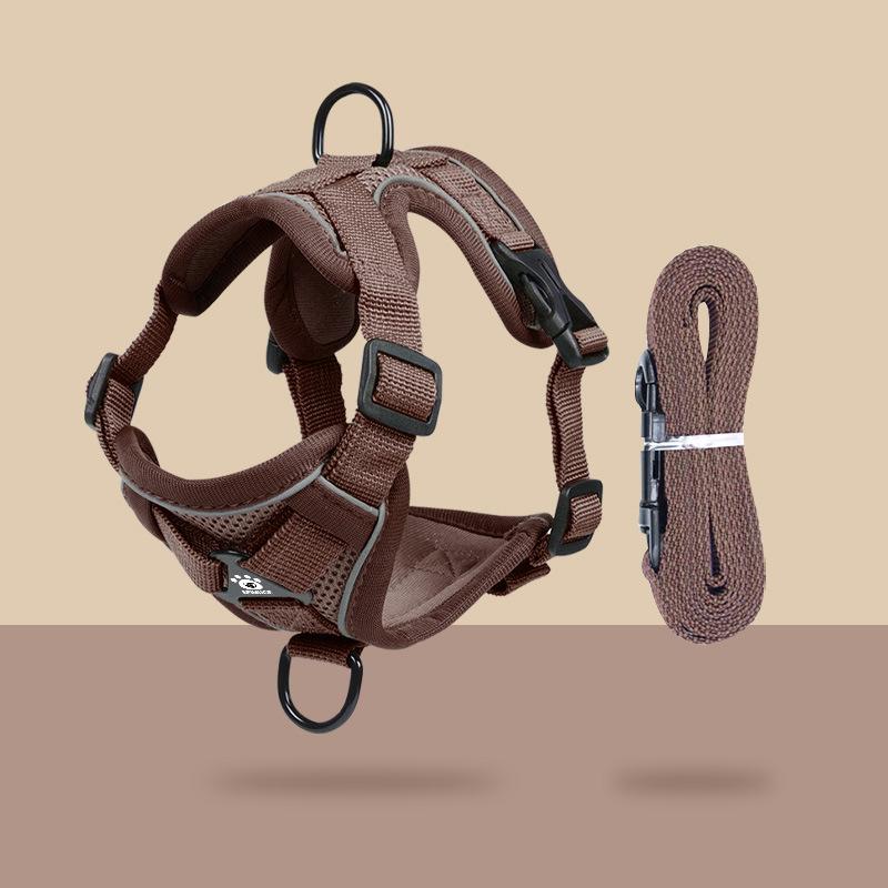 Reflective Vest-Style Cat Leash & Breathable Harness for Small/Medium Pets