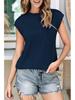 Women's Casual Loose-Fit Round Neck Short Sleeve Top