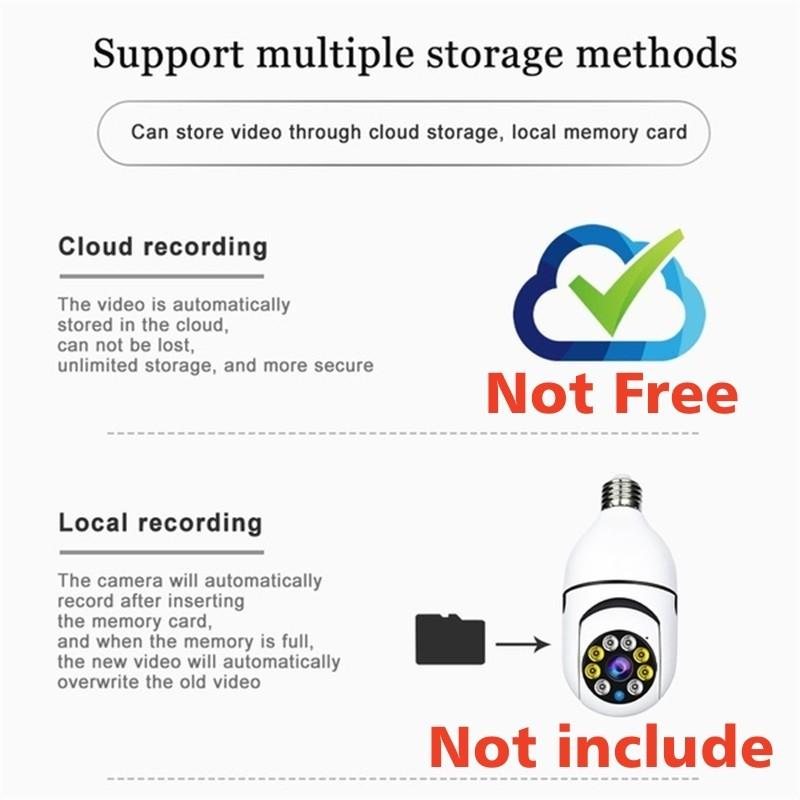 E27 Bulb Camera Wireless IP Camera Outdoor Street WIFI PTZ Speed Dome Camera 1080P HD AI Auto Tracking CCTV Surveillance