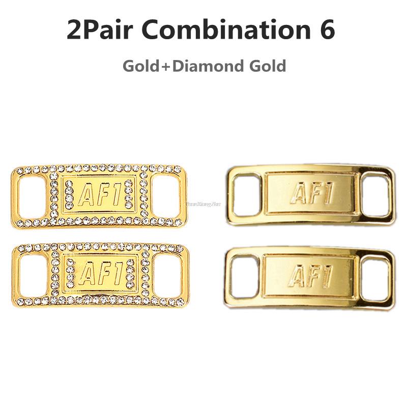 Kombination AF1 Diamant Schuhanhänger Mode Schnürsenkel Schnalle Qualität Metall Schnürsenkel Dekorationen Chapa Air Force 1 Schuhe Zubehör