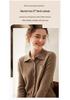 Women's Cashmere Polo Collar Knit Top: Versatile Solid Color Cardigan Sweater Coat