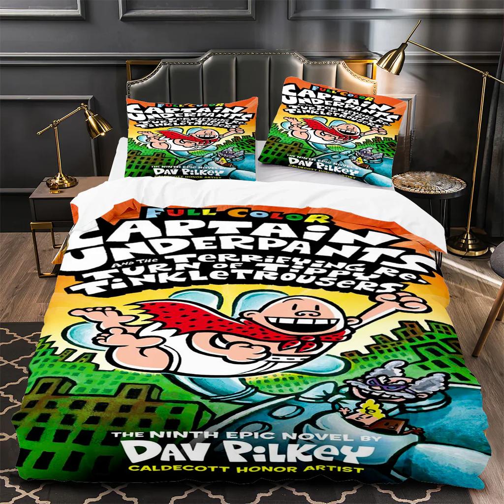 Cartoon Captain Underpants 3D Printed Duvet Cover Pillowcase Bedding Set Twin Full Queen King Size For Bedroom Decor