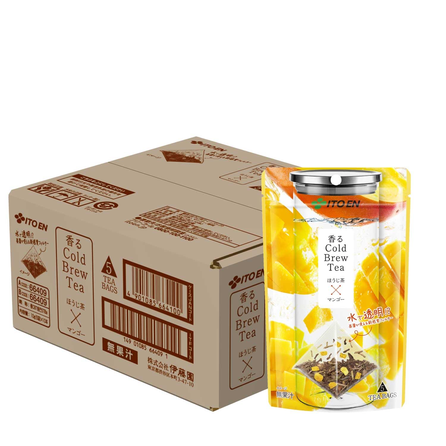 Itoen Fragrant Cold Brew Tea Hojicha x Mango x 5 bags x 10 packs 2.0g (Tea Bags)