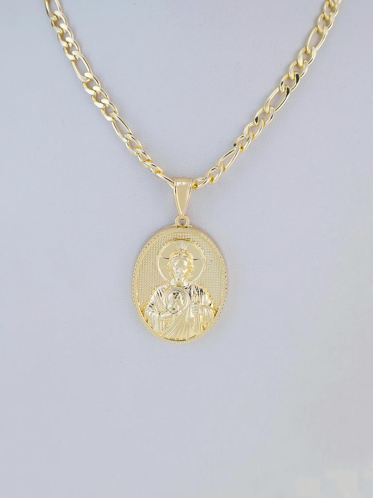 1 Piece 14k Gold Plated Virgin Mary Christ Pendant Necklace St. Jude Joseph Religious Jewelry