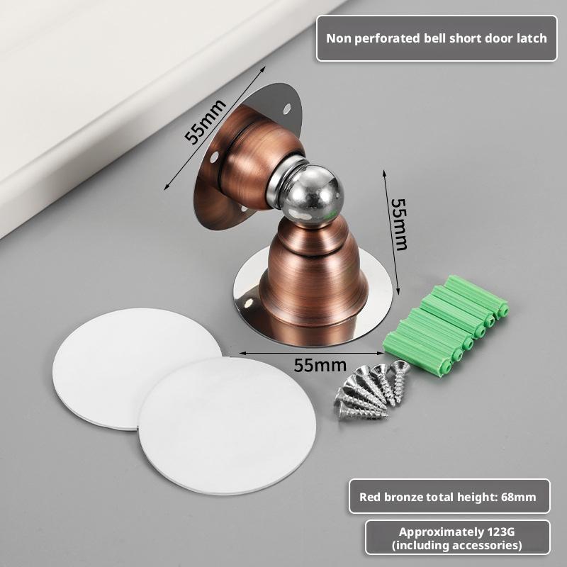 Ultra-Short Mini Magnetic Door Stop-No Drill Stainless Steel for Low/Short Doors Bathroom Toilet Doors Nail-free Doorstop