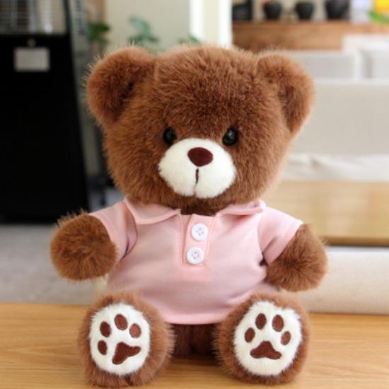 Polo Shirt Bear Doll Plush Toy Cute Teddy Bear Doll Graduation Gift