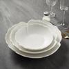 Japanese White Tableware Pattern Western Soup Plate Household Pasta Plate Deep Plate Restaurant Premium Fruit Salad Plate