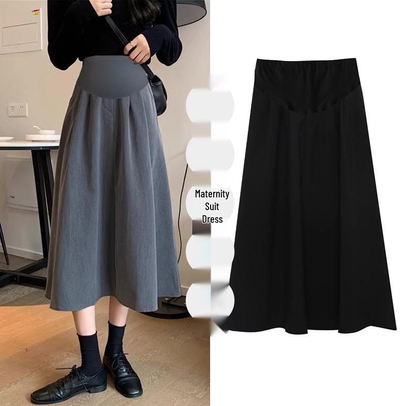 New Versatile Casual Maternity Suit Skirt for Spring & Autumn Large серый