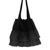 Korean Style Shoulder Bags Women Handheld Bags Leisure Versatile New Drawstring Design Lotus Leaf Edge Waterproof Axillary Bags