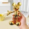 Disney Cartoon Anime Mickey Mouse Figure Statue Resin Plating Welcome Gesture Sculpture Mickey Ornaments Coffee Bar Home Decor