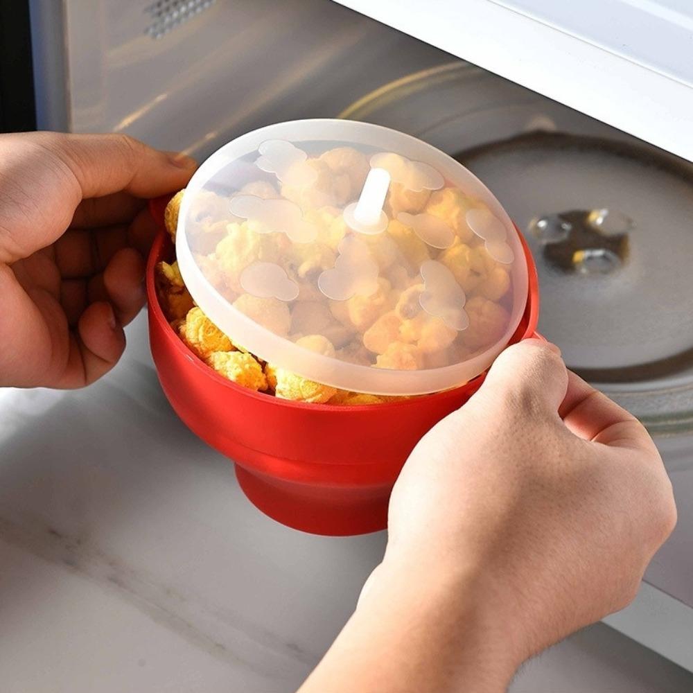 Silicone DIY Popcorn Bucket Microwave Popcorn Maker Reusable Chips Fruit Dish  Kitchen Gadgets
