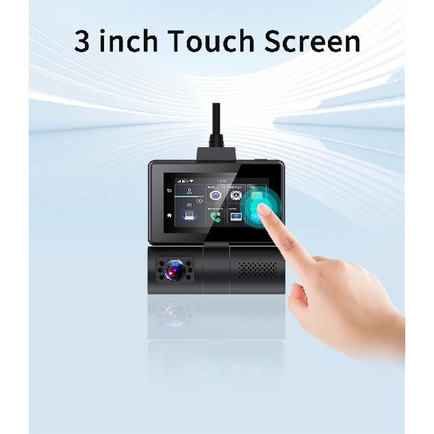 ADAS 4G Android DVR Remote Parking Monitor 3''Touch Dash Cam WIFI GPS Dual lens 2WAY Talk Live Streaming on Car ASSIST APP