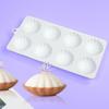 8-cavity Semicircular Petals Mold Baking Tool for Making Chocolate Fondant