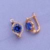 MINTHA Orecchini a Clip alla Moda Matrimonio Quotidiano Gioielli di Moda Orecchini in Zirconia Cubica Blu per Donna Orecchini Colore Oro Rosa