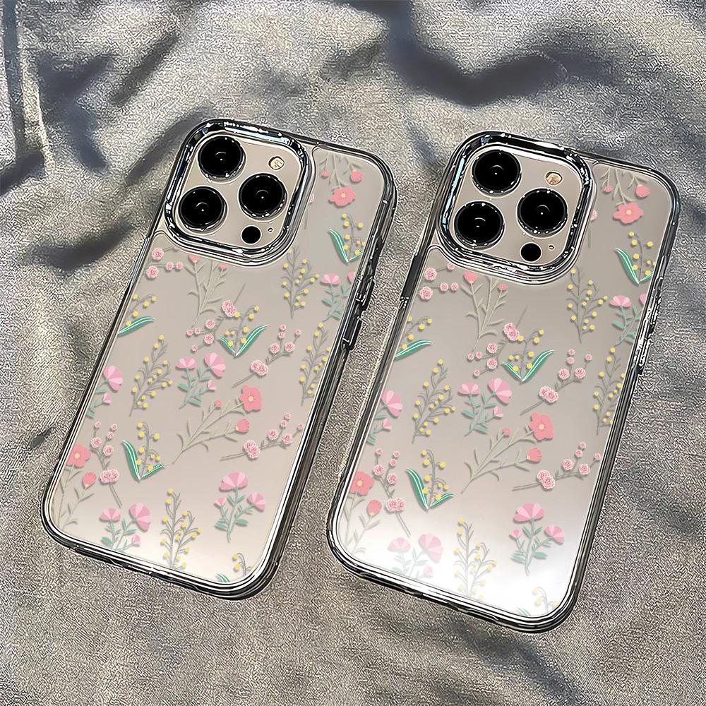 Pink Big Flower Phone Case For IPhone 17 Air 16 15 Pro 14 Plus 13 12 11 X Xr Xs Max 8 7 SE Soft Cover Case Funda 16 15 14 Plus