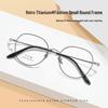 Keming Retro Ultralight Titanium Round Eyeglass Frames for Women (Model 3128)