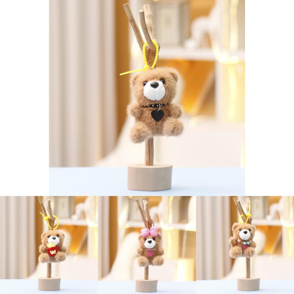 Velvet Bear Plushie With Pp Cotton Filling Stuffed Animal Keychain For Women Decor